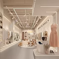 Stylish Modern Fashion Clothing Store Interior With Mannequin Display Dresses Shoes And Accessories