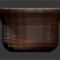 Artistic Ceramic Bowl with Intricate Traditional Geometric Carving Design in Reddish Brown