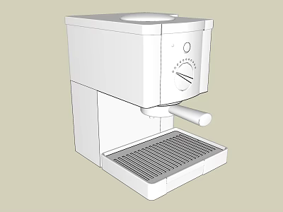 White Espresso Coffee Machine A Modern Kitchen Appliance With Handle And Tray 3d model