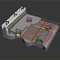 Building Foundation Support Structure With Essential Equipment And Floor Layout Components