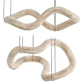 Elegant Modern Curved Beige Fabric Chandelier For Interior Decor Lighting Design