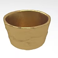 Golden Textured Metallic Bowl Shaped Decorative Ornament Set for Home Decor