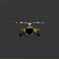 Futuristic Yellow And Black Helicopter With Four Rotors Modern Streamlined Design