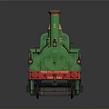 Green Vintage Steam Train Model With Brass Accents And Classic Carriage
