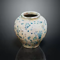 Ceramic Vase With White Base And Blue Green Spots Glazed Decorative Home Furniture