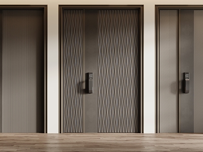 Modern security door double door combination 3d model