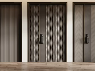 Modern security door, mother and child door, flat door, wooden door, single door 3d model