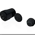 Black Rubber Equipment Components With Cylindrical Shape And Different Sizes Roll And Round Parts