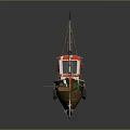 Toy Boat Shaped Computer Case With Green Roof Red Cabin And Mast