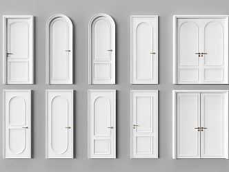 French door guest room door single door wooden door 3d model