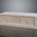 Detailed Stone Rectangular Structure With Cross Carving And Arched Patterns 3d model