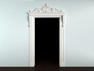 Jane ou door arch carved door head 3d model