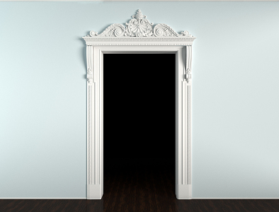 Jane ou door arch carved door head 3d model