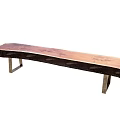 Natural Wooden Landscape Bench With Metal Legs And Smooth Surface Design