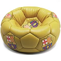 Colorful Football Shaped Bean Bag Chair In Blue Yellow Red With Barcelona Logo Design