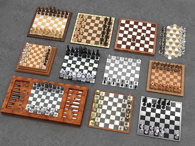 Modern Chess International Chess Go Chinese Chess 3d model