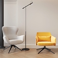 Leisure Chair Single Chair Single Sofa Floor Lamp 3d model