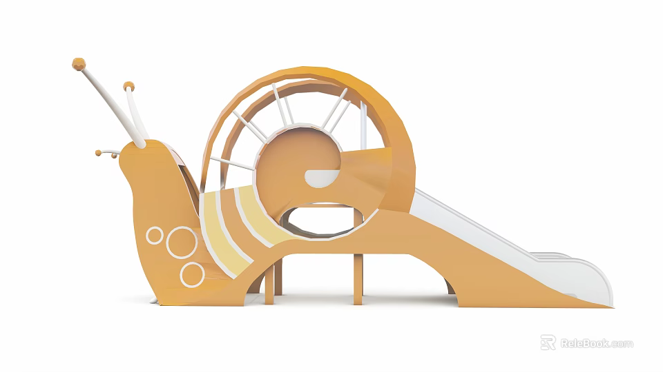 Snail Shaped Playground Equipment With Slide For Children's Outdoor Play 3d model 