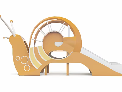 Snail Shaped Playground Equipment With Slide For Children's Outdoor Play 3d model