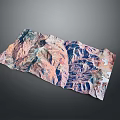 Colorful 3D Terrain Landscape With Mountain Ranges Canyons And Snowy Areas