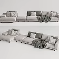 Modern corner sofa multiplayer sofa 3d model