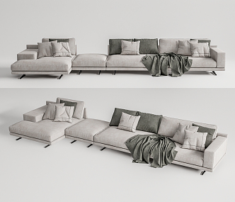 Modern corner sofa multiplayer sofa 3d model