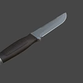 Weapon Knife With Black Textured Handle And Sharp Metal Blade 3d model