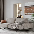 Modern double sofa multiplayer sofa 3d model