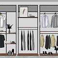 Modern Shelf Clothing Store Men's Shelf 3d model