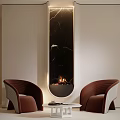 Modern Living Room Design With Stylish Fireplace And Brown Chairs