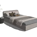 Modern Light Gray Single Bed With Soft Pillows Cozy Blanket And Side Table Plant Vase
