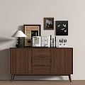Modern Middle Style Side Cabinet 3d model
