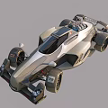Futuristic Racing Car With Aerodynamic Design Open Cockpit And Large Wheels 3d model