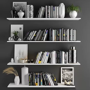 Modern Jewelry Ornaments Combination Home Perfume Dried Flower Bookshelf Book 3d model