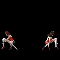 Game Movie Character In Red And White Suspender Outfit With White Stockings And Red Shoes