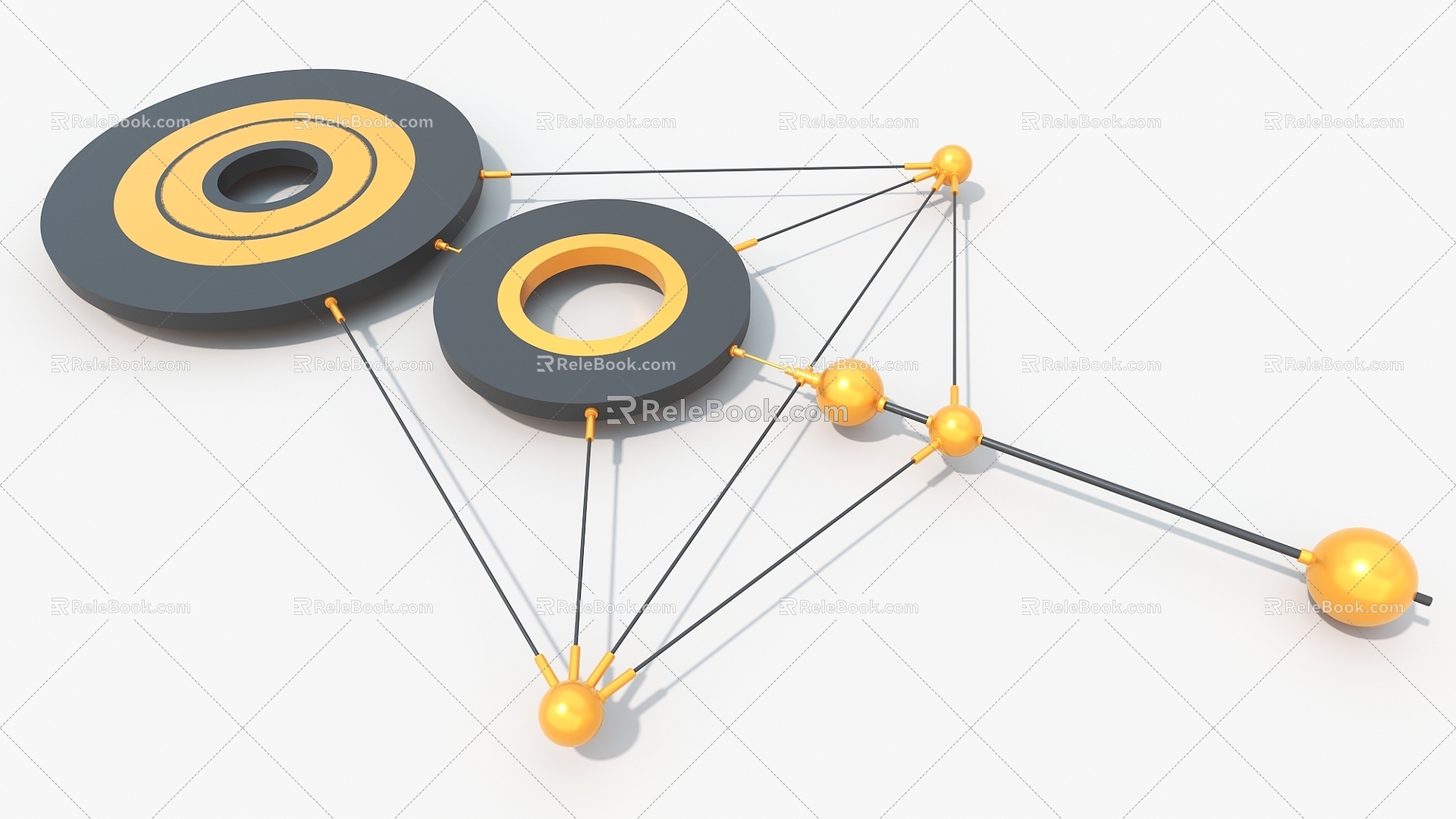 Connector Hard Surface Machinery Cube Hard Surface High Tech Industrial Parts 3d model