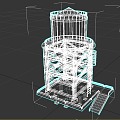 Public facilities of water tower 3d model