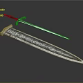 Decorative Metallic Weapon Set With Engraved Sword And Sharp Dagger