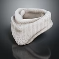 White Soft Folded Knit Scarf With Detailed Texture On Dark Background 3d model