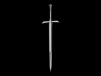 Medieval Metal Sword Weapon With Classic Cross Guard And Long Shiny Blade 3d model Medieval Metal Sword Weapon With Classic Cross Guard And Long Shiny Blade 3d model
