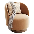 Elegant Floral Bird Pattern Accent Chair With Decorative Pillow And Throw Blanket