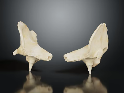 Human Skeletal Organ Bones Anatomical Structure Display On Black Background With Reflection 3d model