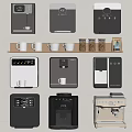 Various Modern Coffee Makers As Essential Daily Use Electrical Appliances 3d model