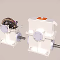 Mechanical Gearbox Devices With Gear Mechanism White Casing And Orange Component