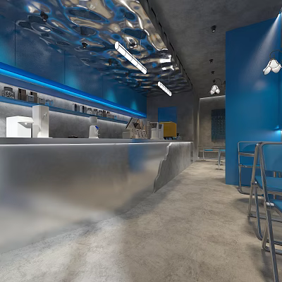 Industrial LOFT Cafe 3d model