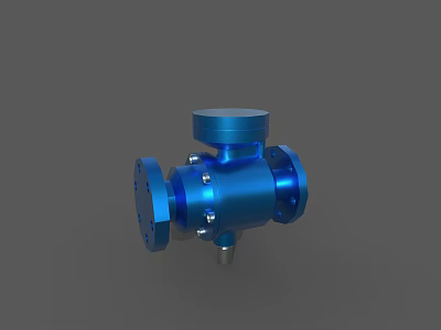 Blue Industrial Valve With Metal Construction And Flange Connection For Pipeline Systems Heavy Duty Design 3d model