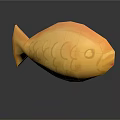 Modern Orange Fish Shaped Furniture Decor With Scale Texture And 3D Design