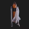 NASA Space Shuttle Orbiter With Orange Fuel Tank And Solid Rocket Boosters