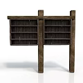 Simple Architectural Wooden Double Layer Storage Shelf Design With Dark Brown Structure