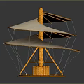 Innovative Modern Multi layered Structure With White Canopy And Orange Base